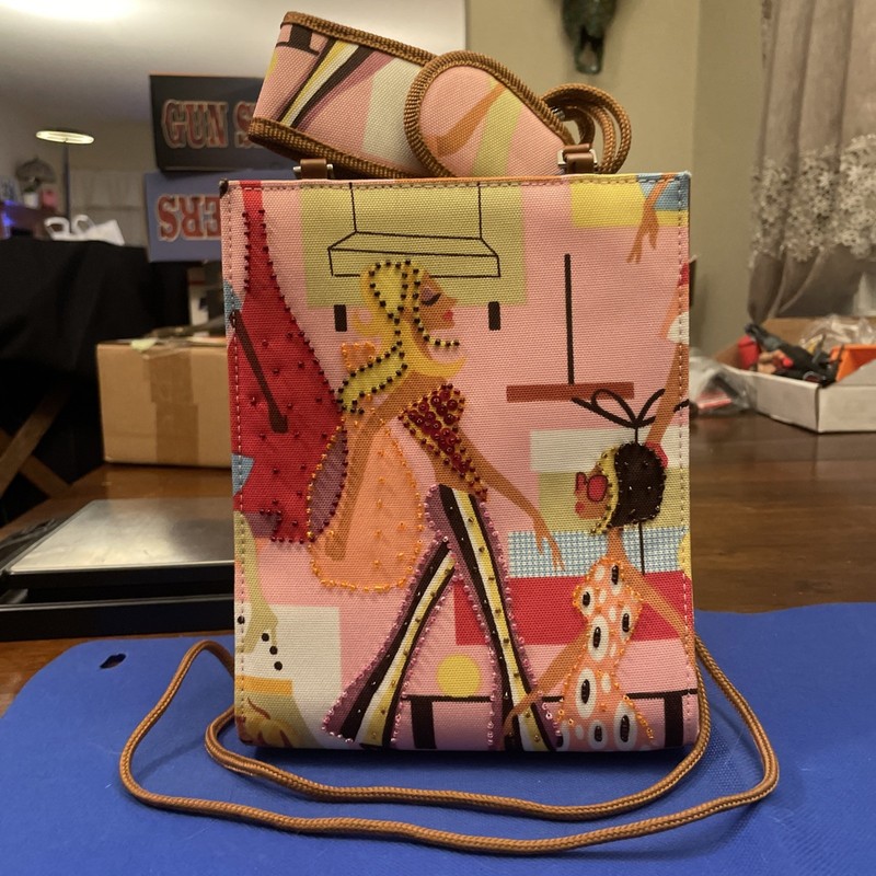 OKPTA 1519426 Canvas Purse Coral w/Matching Accessory Ladies Theme NICC