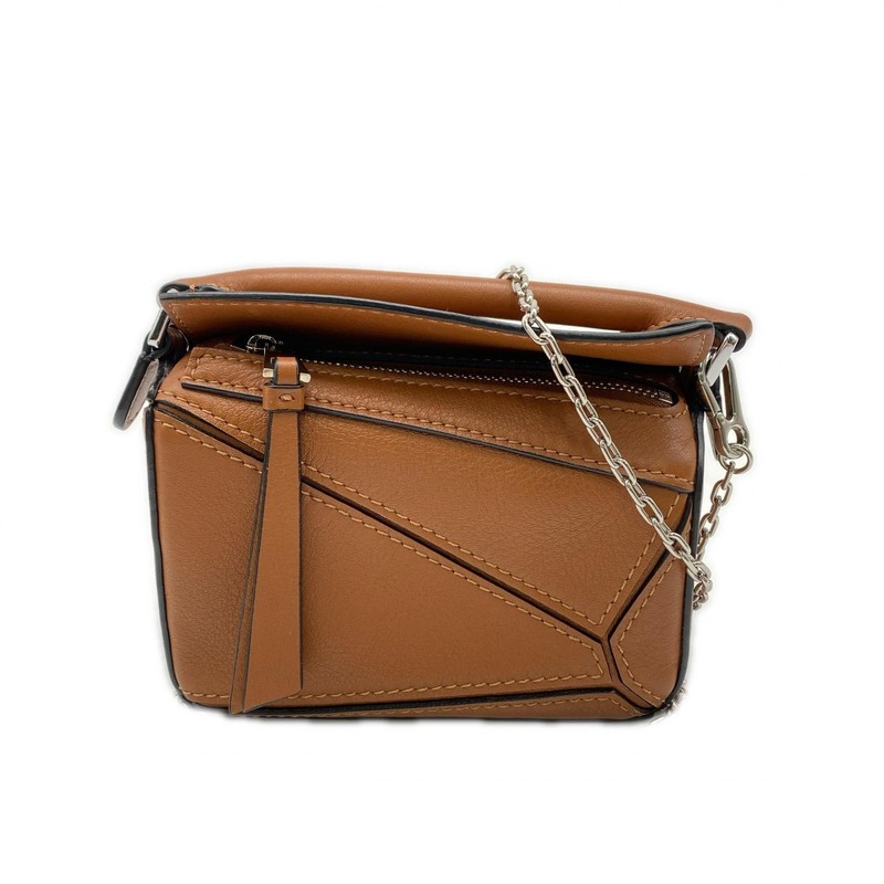 LOEWE PUZZLE EDGE MINI TanShoulder Bag Brown Calf leather522049