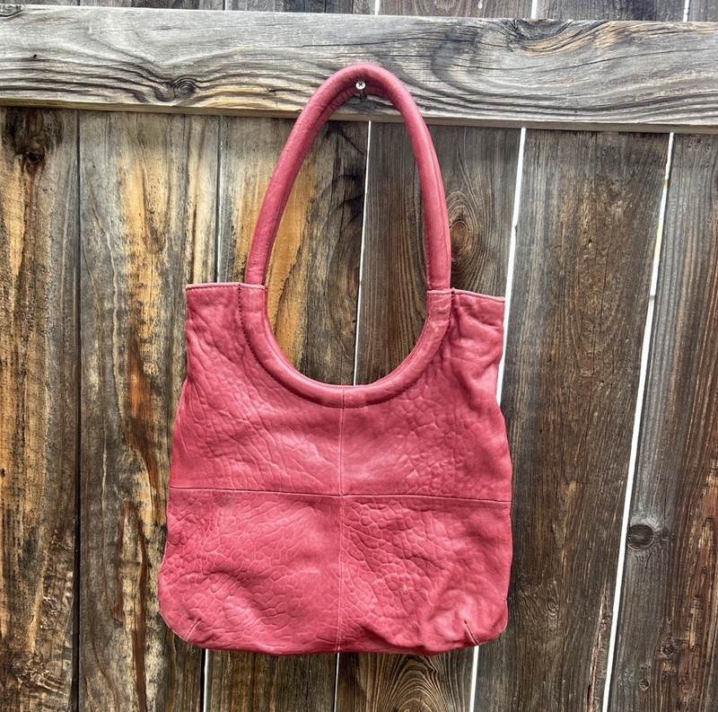 Anthropologie Ilionia Leather Ring Top Handle Bag Soft Vintagey Lambskin.