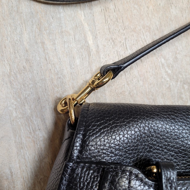 MARC JACOBS Women's Black Empire City Leather Crossbody Saddle Bag MSRP $400 gallery