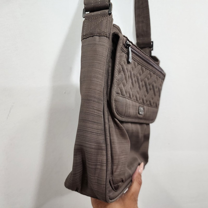 Lug Hopscotch Crossbody Messenger Bag Purse Sand Taupe Multi Pockets gallery