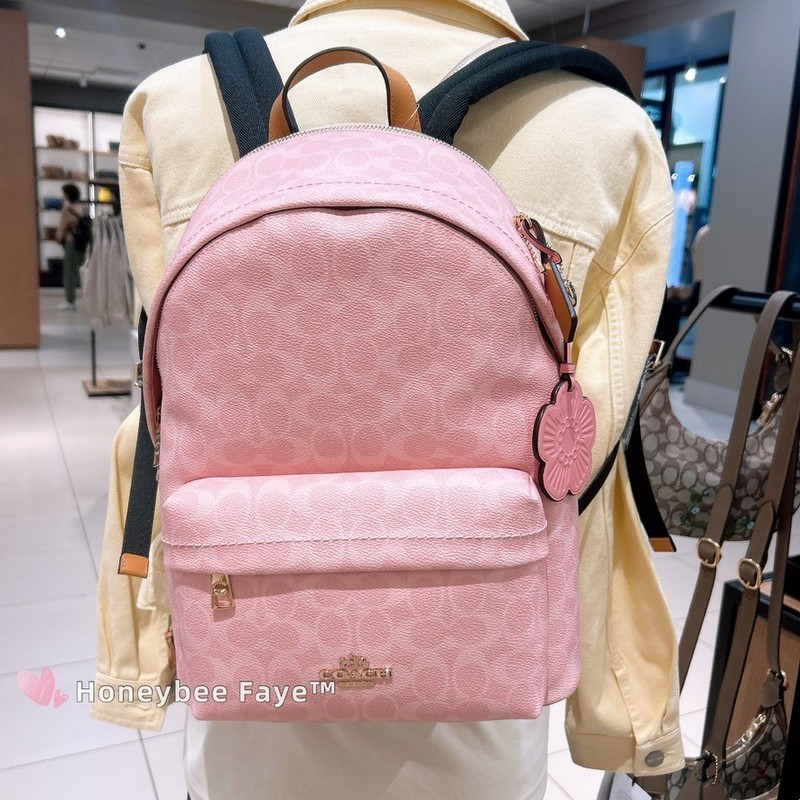 NWT Coach CEF46 Taylor Small Backpack In Signature Canvas With Charms