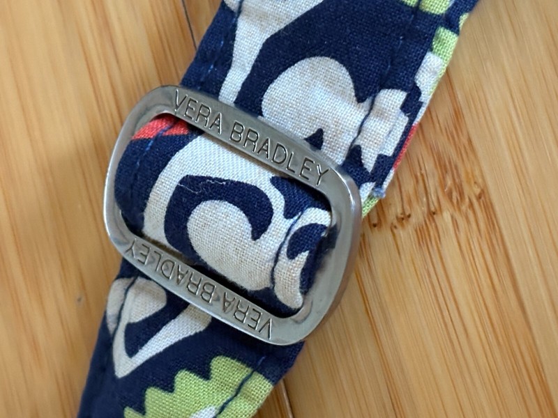 VERA BRADLEY Bag Crossbody Hipster Quilted Navy/Coral/Lime Green Modern Print gallery
