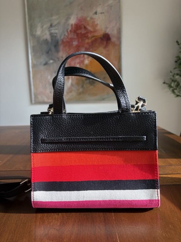 Kate Spade Multi Color Stripe Mini Tote/Crossbody + Dust Bag gallery