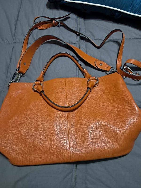 Beautiful Congnac Kattee Brand Crossbody Shoulder Hand Strap Bag Pebble Leather