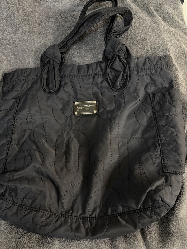 Marc By Marc Jacobs Black Nylon Quilted Tate Tote Bag Black Standard Supply