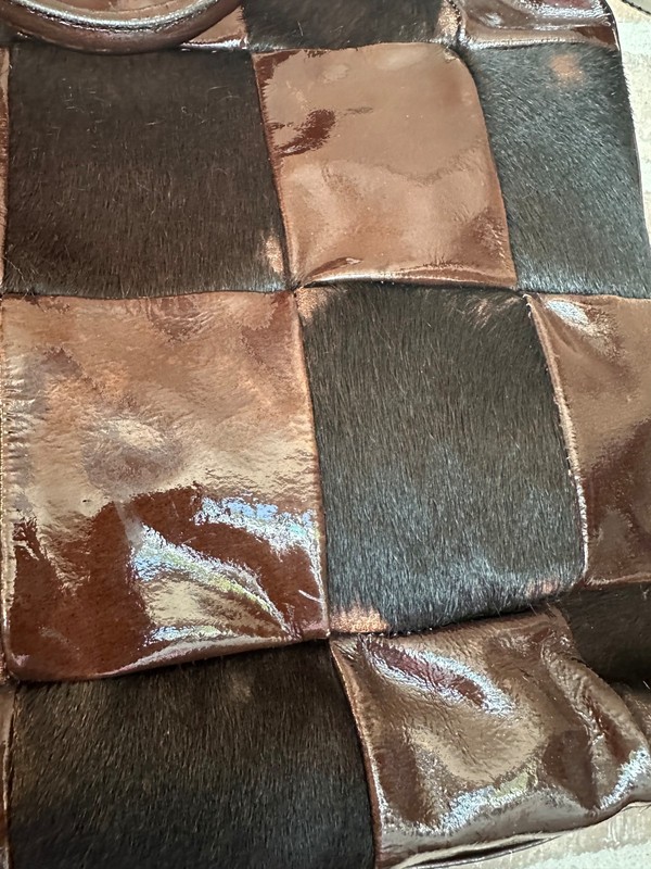 Pony hair & patent leather tote by Plinio Visona gallery