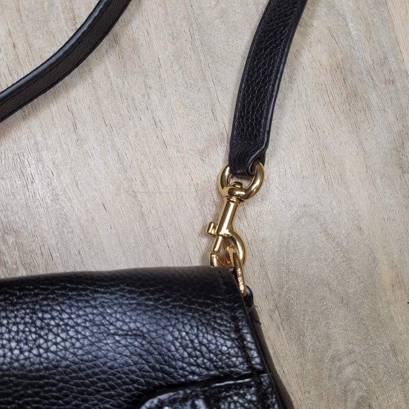 MARC JACOBS Women's Black Empire City Leather Crossbody Saddle Bag MSRP $400 gallery