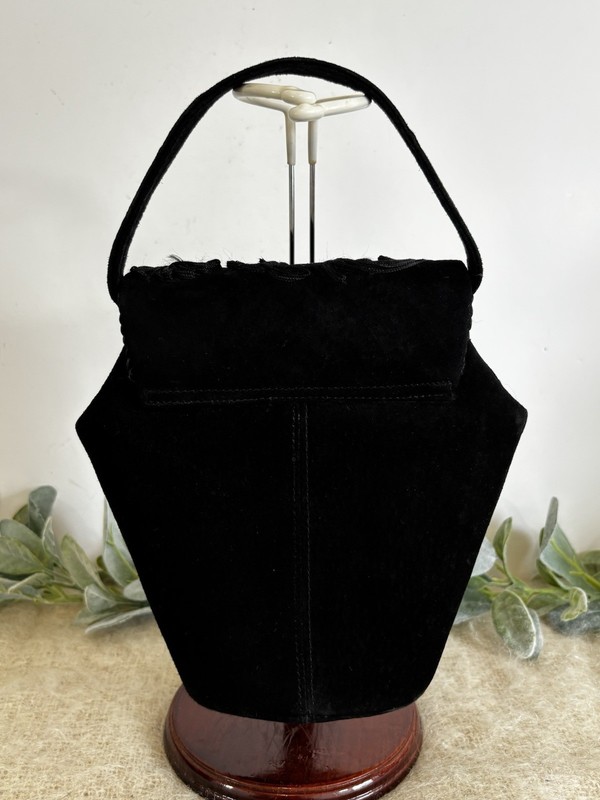 Timmy Woods Beverly Hills Collection Crossbody Bag Purse Black Suede Leather gallery
