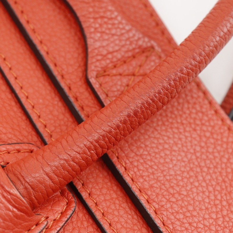 CELINE Luggage Handbag Micro shopper Red/Orange leather Women gallery