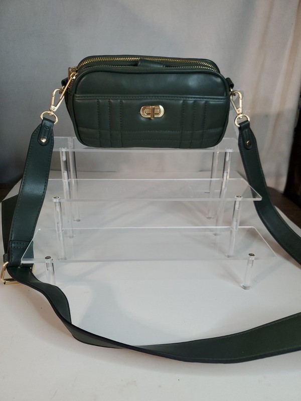 NWOT Authentic TIME AND TRU Olive Green Faux Leather Cross Body Bag