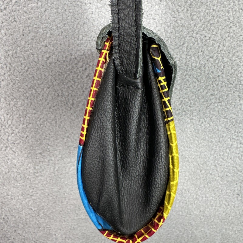 Ankara Wax Print Crossbody Bag Leather Flap Multicolor Statement Shoulder Bag gallery