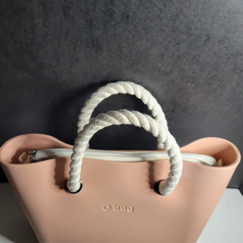 OBag Pink Tote Double Rope Handles Made in Italy Fullspot Shoulder 11 x 14 x 3.5 gallery