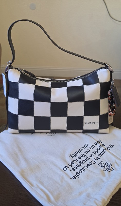 COACH Coachtopia Alter Ego Slouchy Shoulder Bag Checkerboard Leather NWT