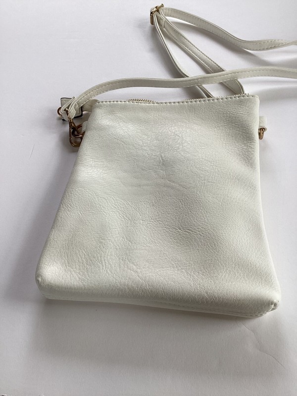 Dasein White Crossbody Shoulder Purse 3 Zippers gallery