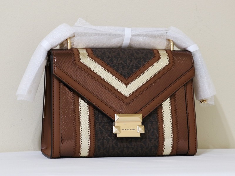 Michael Kors Women Whitney Medium Signature Metallic Shoulder Bag new with tags