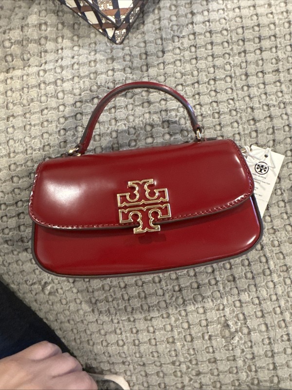 Tory Burch Britten Mini Top Handle Crossbody 153726 Bartlett Red NWT