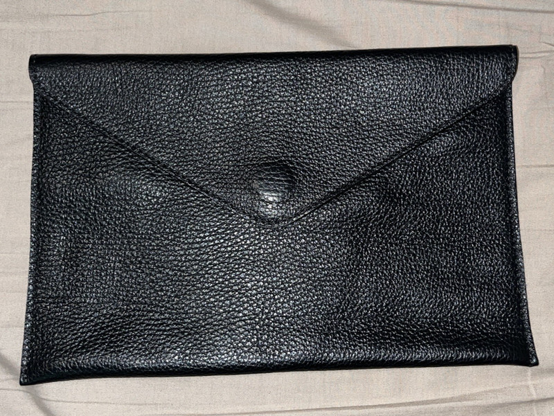 Ann Taylor Loft Envelope Clutch Bag Sachel Black Pebbled Leather 10” X 6” Swiss