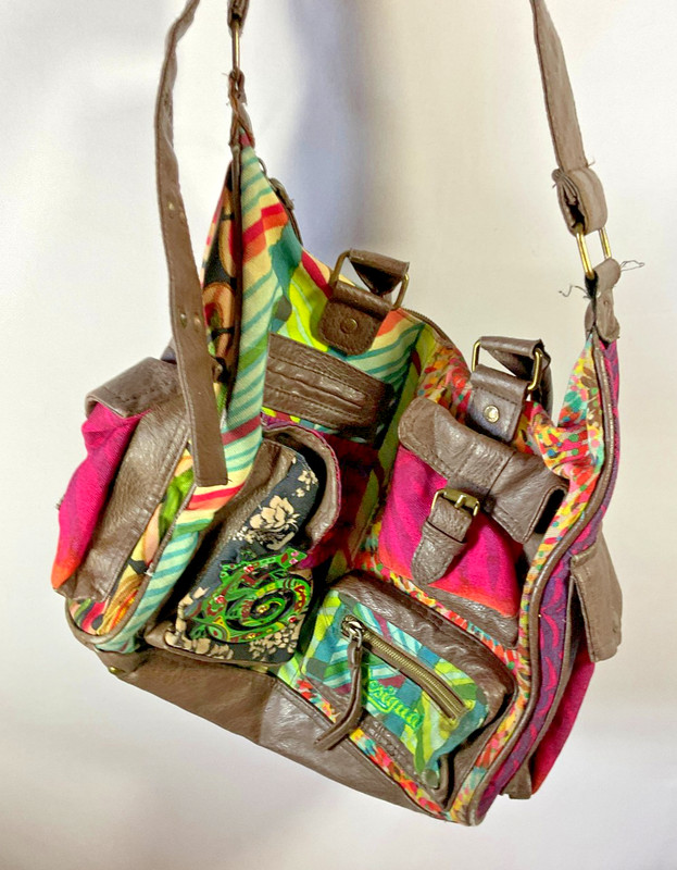 Desigual London Cross Body Shoulder Bag Purse Multicolor Embroidered & Gecko gallery