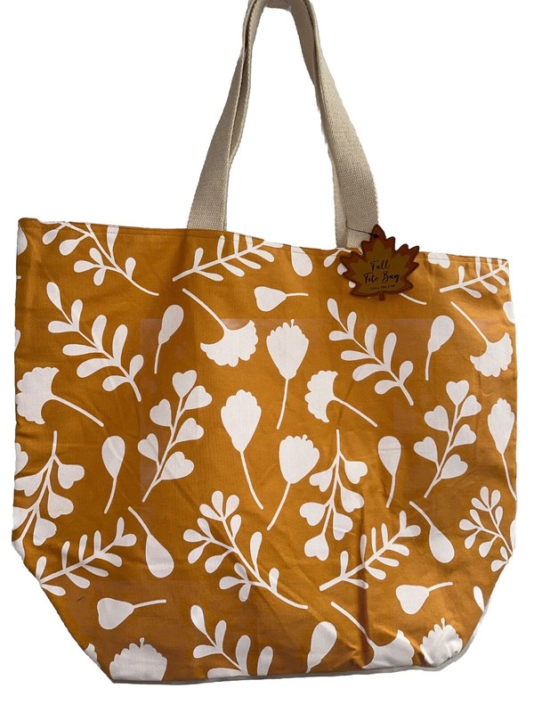 FALL TOTE BAG 💯 Cotton X-Large Canvas Reusable Tote Bag 23” x 18” x 9” NWT
