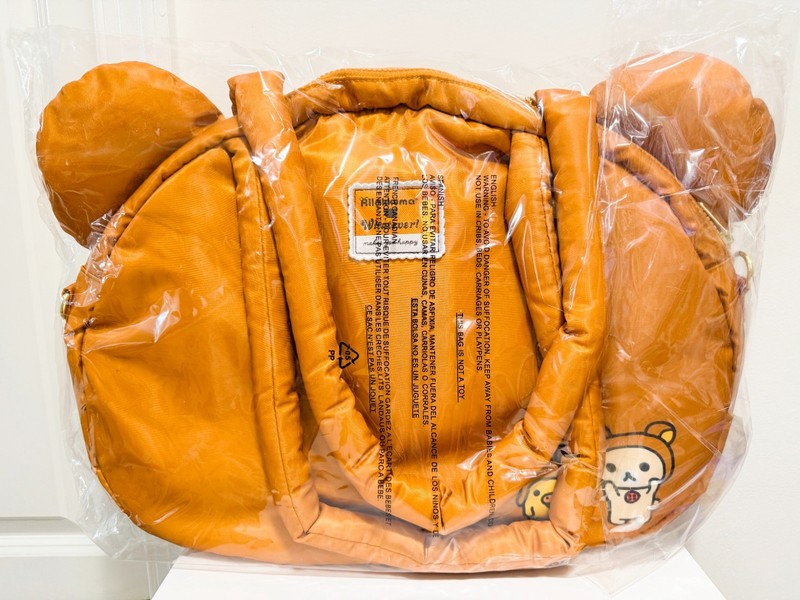 Whatever! Makes You Happy Rilakkuma Head Padded Nylon Tote Bag, NEW, FASHION gallery