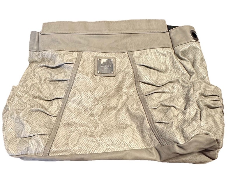 Miche Prima Shell Purse Beige Taupe Faux Snakeskin Large Handbag Shell only