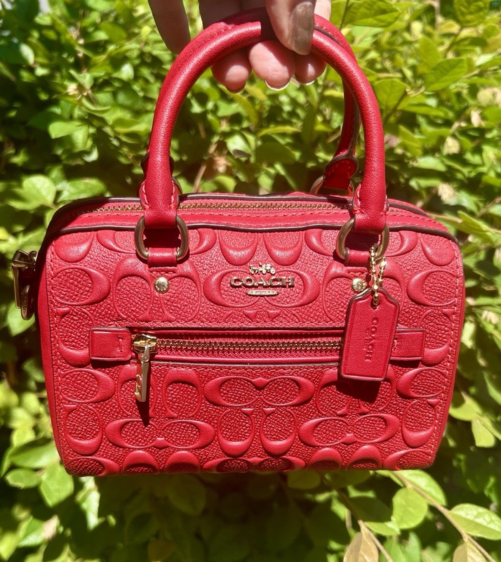 Very HTF Coach Micro Mini ROWAN Crossbody Satchel In SIGNATURE LEATHER 1941 Red