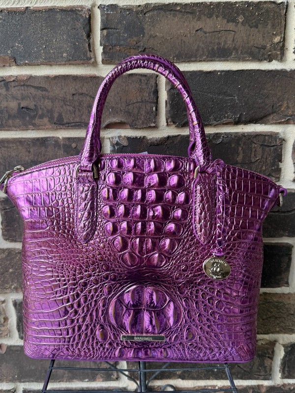 NWT Brahmin Duxbury Satchel Opera Melbourne leather purple pink