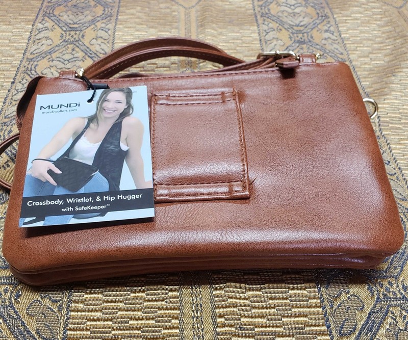 NWT Mundi 3-in-1 Crossbody Wristlet Hip Hugger SafeKeeper RFID Cognac Brown Bag