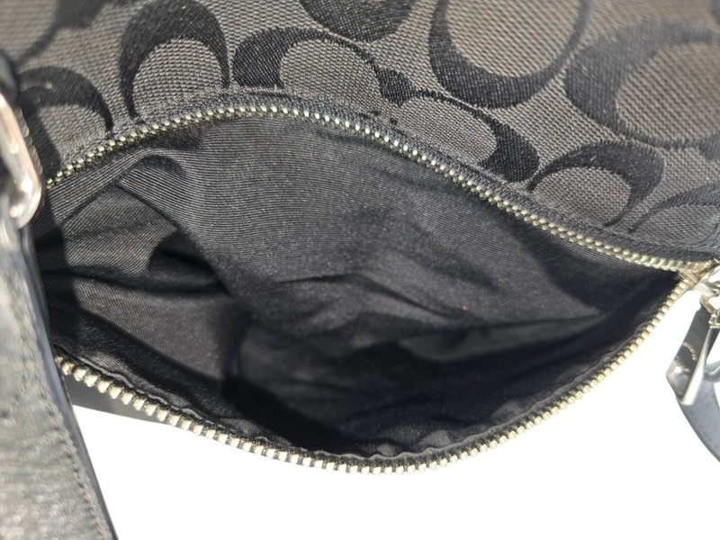 Coach Signature Zip Top Tote F36375 Black 13"x10"x4" gallery