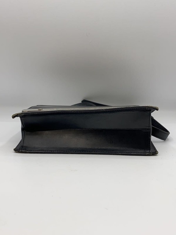 Jean Paul Gaultier Shoulder Bag Black Leather Solid Color Purse Handbag gallery