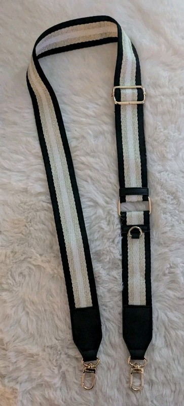 NWOT Anne Klein Feminine Shoulder Strap Striped Black/Ivory