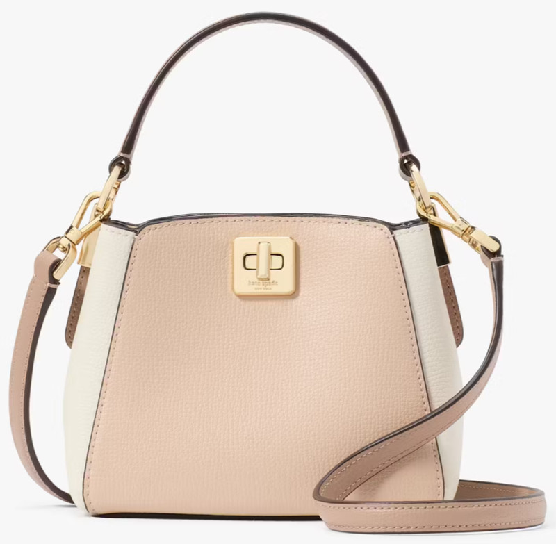 Kate Spade Phoebe Beige & Ivory Mini Top Handle Crossbody Bag KK134 NWT $299