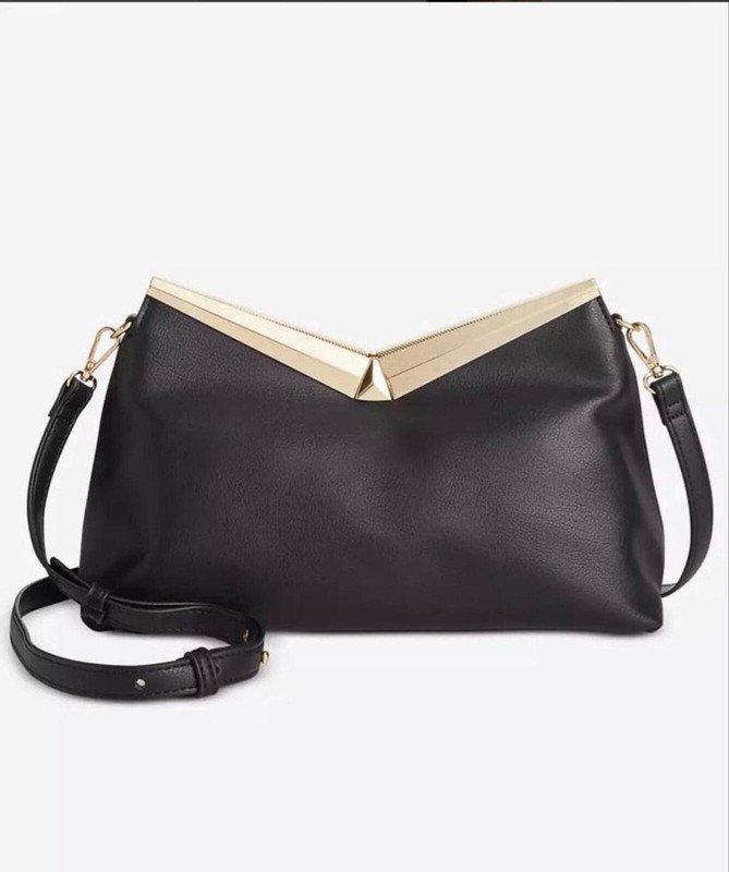 Women’s INC Black Gold-Tone Crossbody Bag One Size