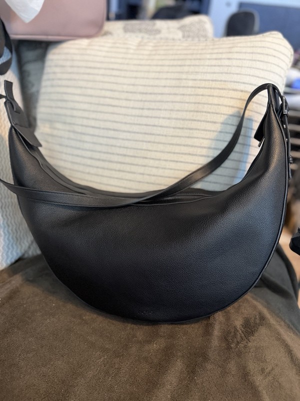 BCBG Black Soft Vegan Leather Hobo Shoulder/Crossbody Bag