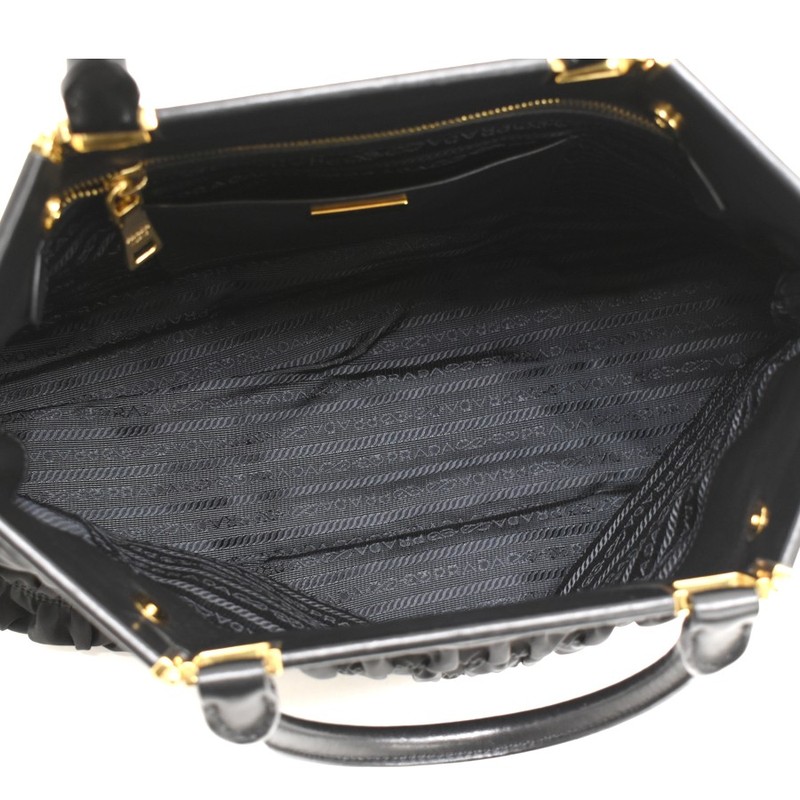 PRADA TESSUTO GAUFRE Borsa Cerniera Tote B2803Z Tote Bag Black Nylon T00T gallery