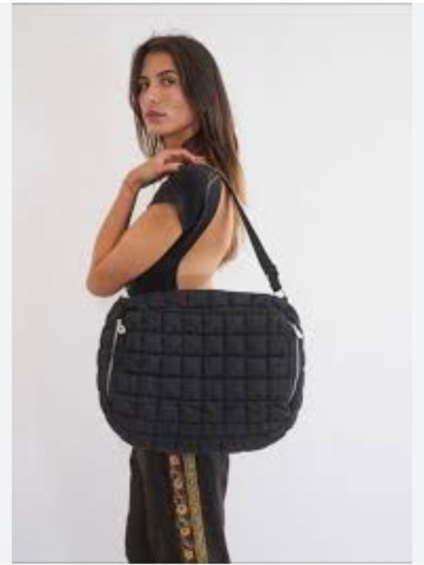 Valentino Orlandi Black Quilted Puffer Crossbody Shoulder Bag NWT MSRP $259