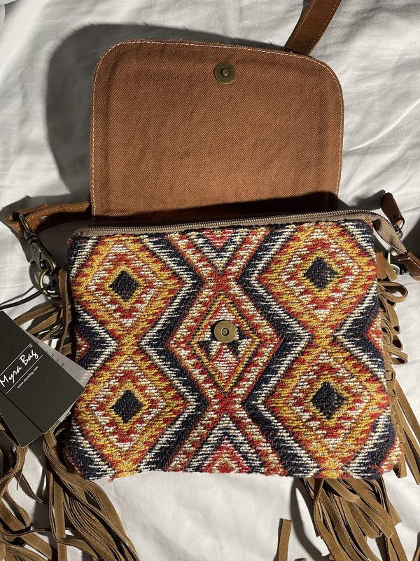 Myra Bag Olivia Cubes #5637 Crossbody Shoulder Western Aztec 10”x 8.5” NWT gallery