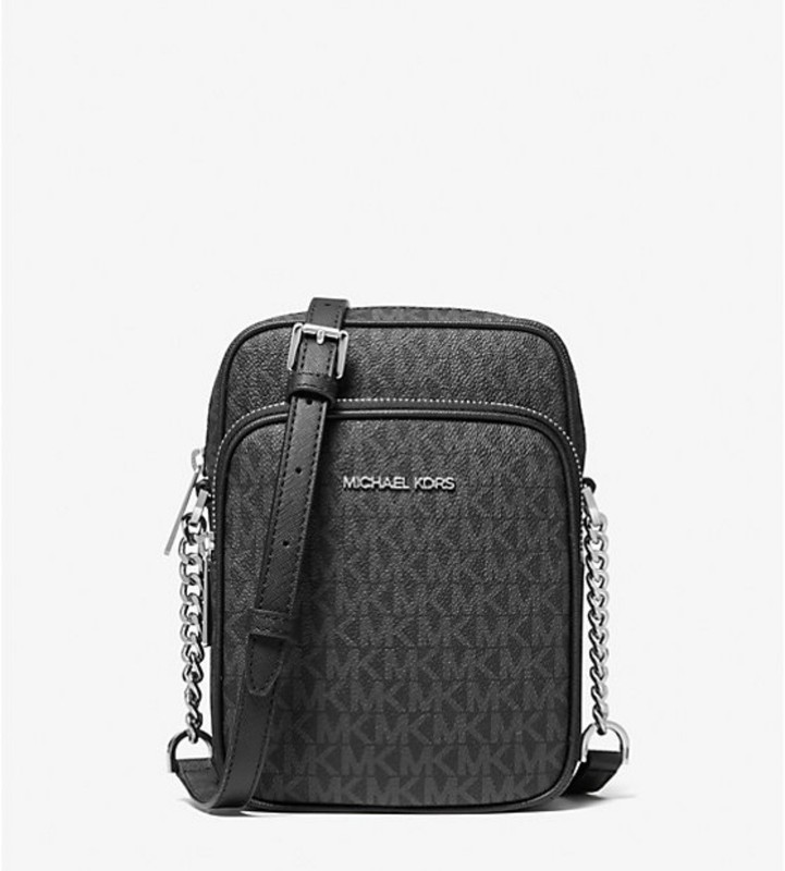 Michael Kors Jet Set Travel Medium North South Chain Crossbody Black 35F1STVC2B