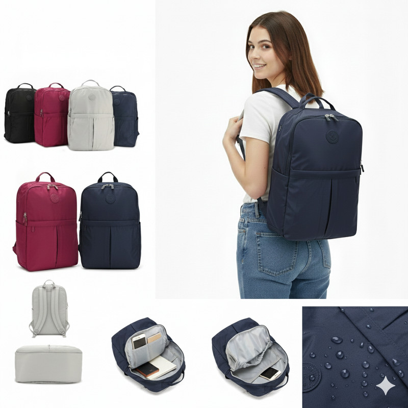 Lightweight Water-Resistant Nylon Backpack Travel School Work Daypack for Women gallery