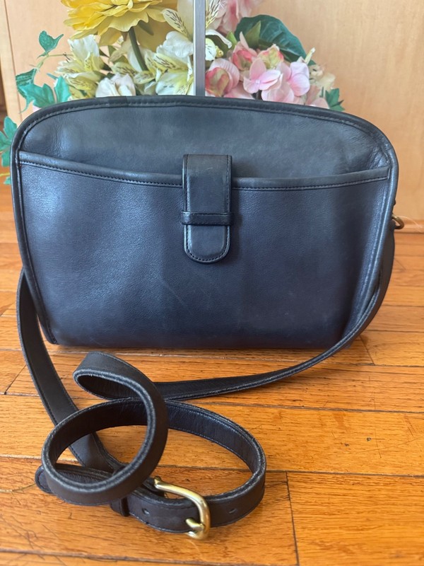 Vintage Coach Brighton Black Leather Shoulder Crossbody Purse Bag USA (pu100