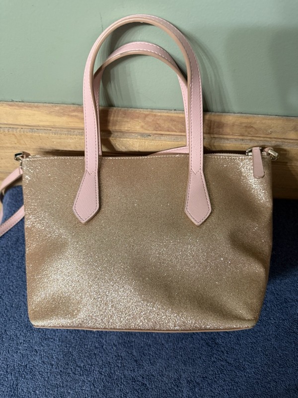 Kate Spade Satchel Tote Pink Rose Gold Joeley Glitter Shoulder Crossbody Strap gallery