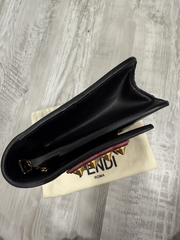 Fendi Studded Logo Leather Wallet On Chain gallery