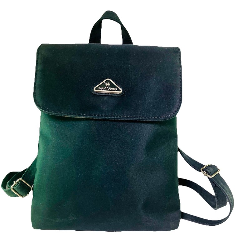 Vintage 90’s Black Nylon Backpack Purse approx 9 x 10in with Adjustable Straps gallery