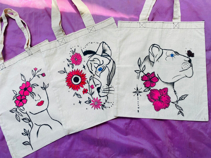 hand painting tote bag