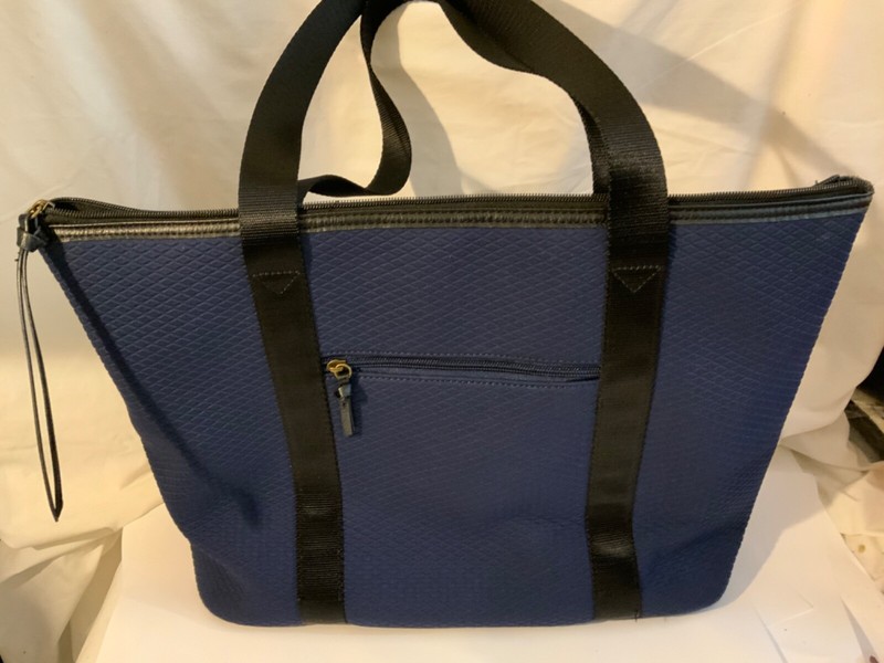New Elliott Lucca Olvera Neoprene Tote – Blue & Black Large Laptop Bag