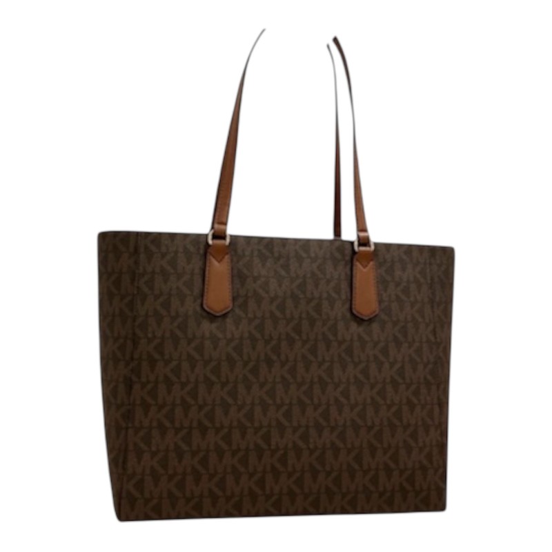 Michael Kors Joey Medium Logo Leather Tote Bag - Brown, Signature Canvas gallery