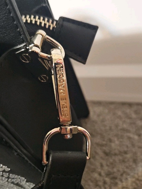 Steve Madden Bevelyn Rhinestone Logo Silver Satchel gallery