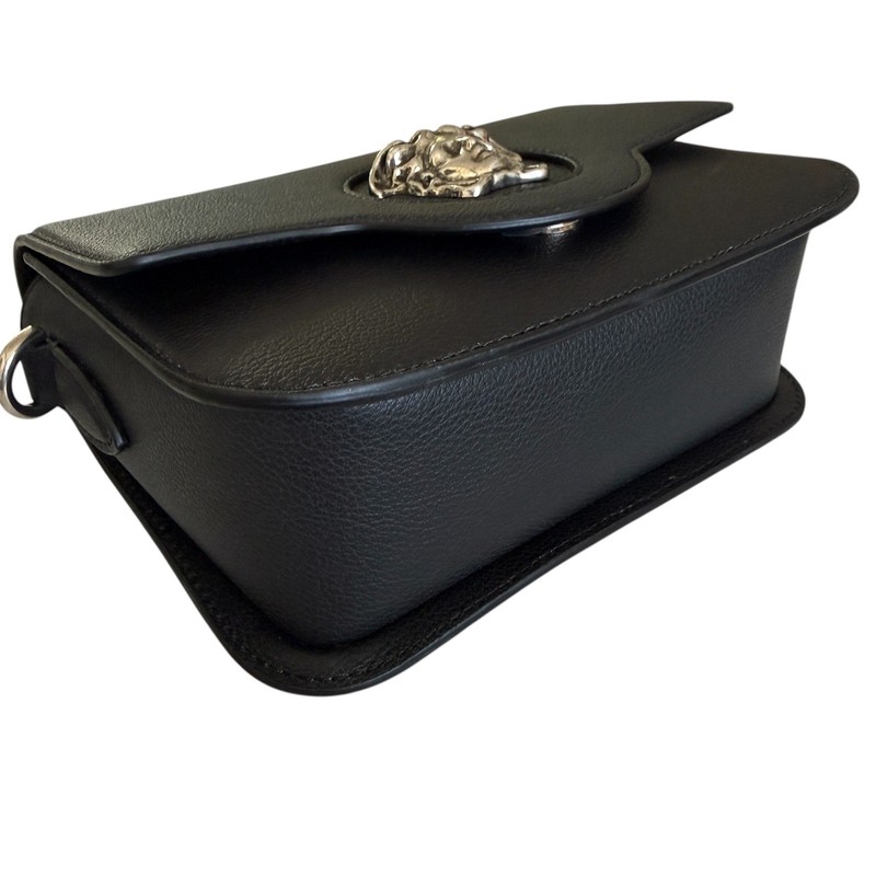 Versace 1008100 La Medusa Shoulder Bag Black Grained Leather Crossbody gallery