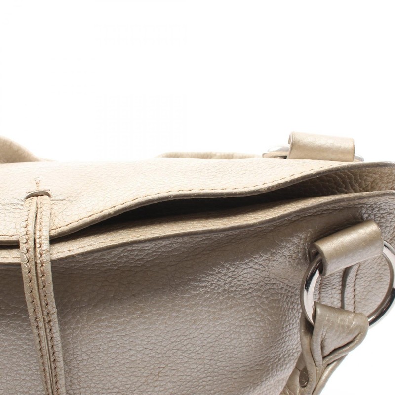CELINE Bittersweet Metallic Handbag leather White Used Women gallery